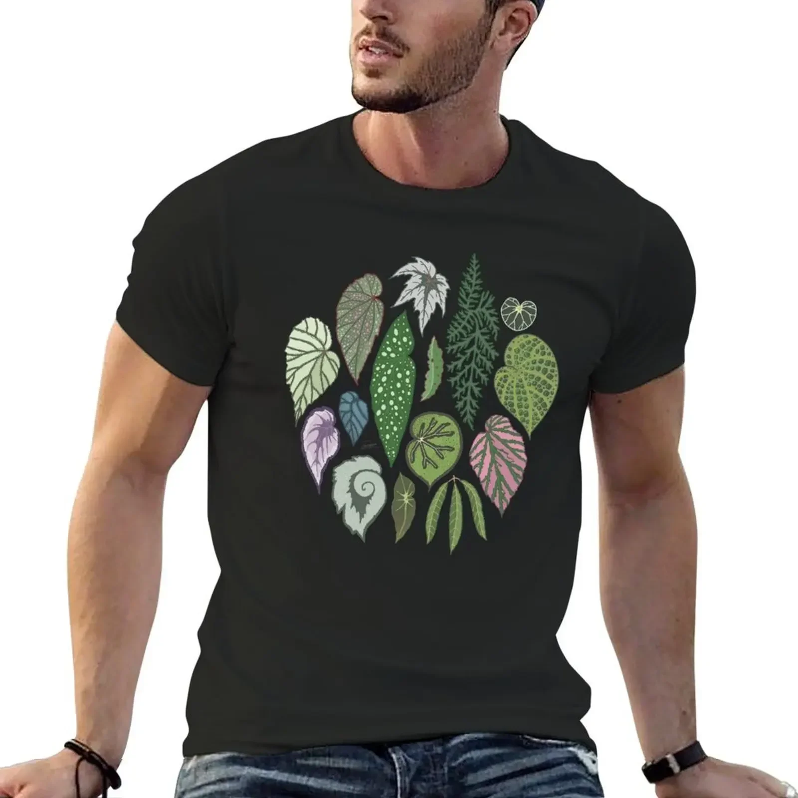 Begonia Leaves T-Shirt korean fashion new edition vintage anime shirt graphic tee shirt men tshirt