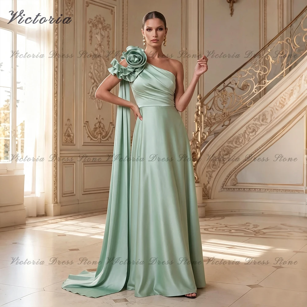 Yolanda Women's Wedding Party Attire Sheath One-Shoulder vestidos de festa Floral Ruffle Evening Gown Guest Dress Customized New