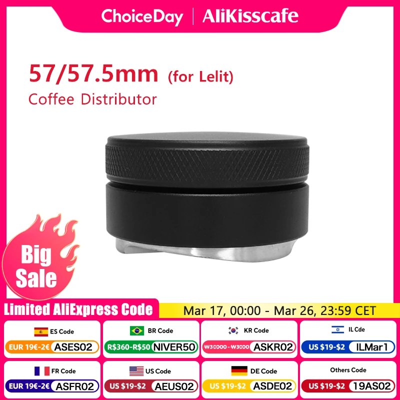 Coffee Distributor 57MM 57.5MM For Lelit Anna Machine Tamper Leveler Tool Adjustable Barista Espresso Parts Corner Accessories