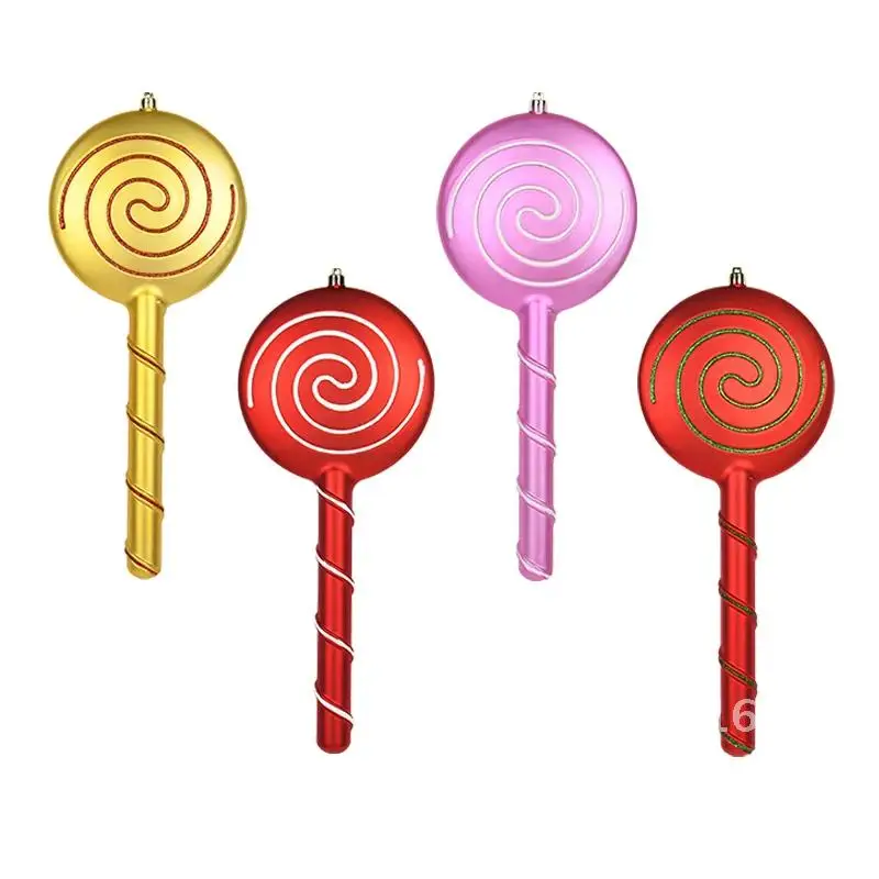 

30/40cm Christmas Decoration Pendant New Photographic Colored Candy Small Cane Home decor Props 2023 Simulation Pendant Lollipop