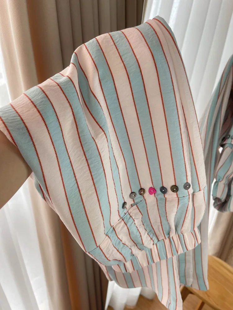 Pantalones de dormir a rayas para Mujer, ropa de dormir informal holgada, transpirable, pantalones largos, fáciles de combinar, Ulzzang, Verano