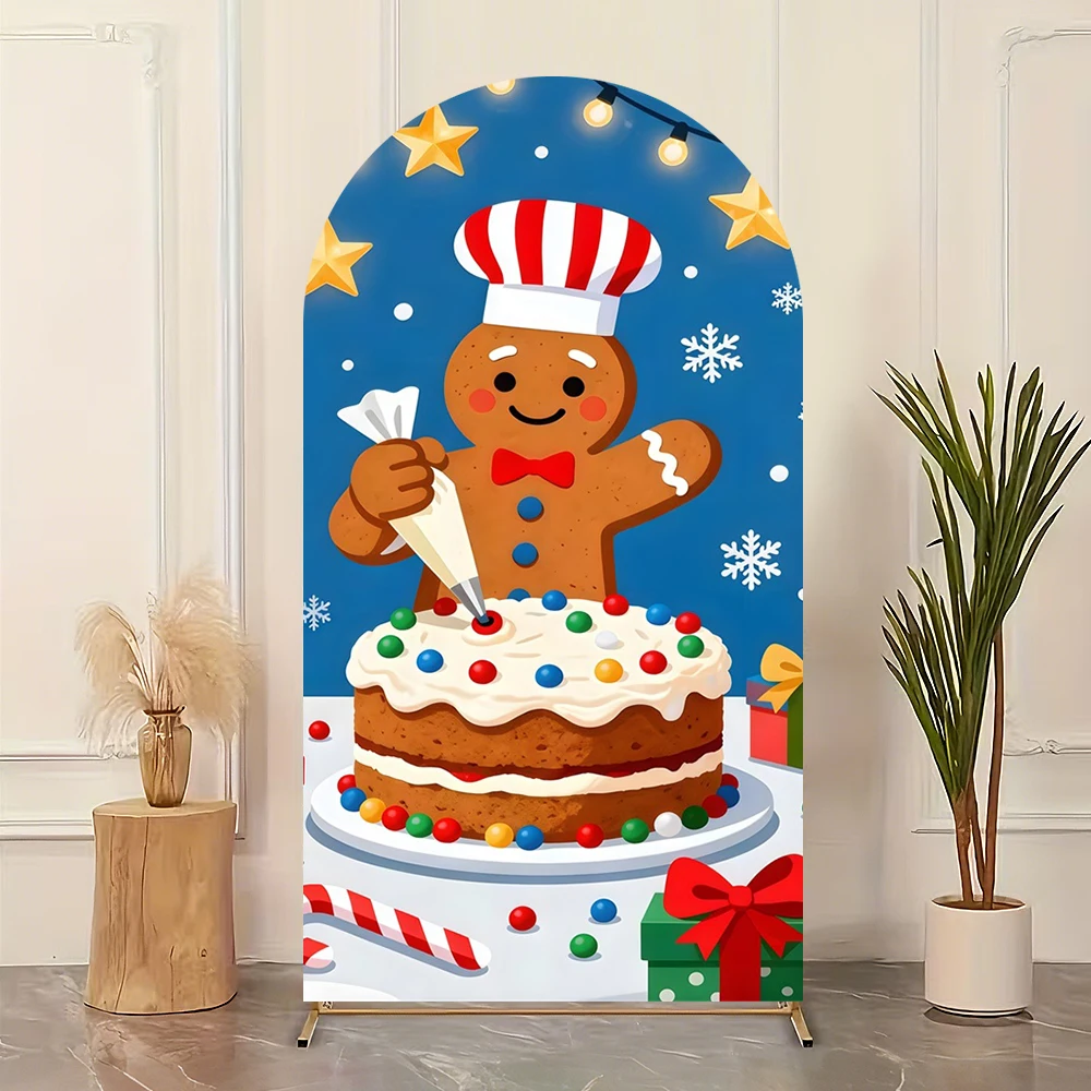 Yeele Christmas Bread Baker Arch Cover Backdrop Winter Snow Gifts Truck Baby Shower Cake Smashing Party Decor Arched Background