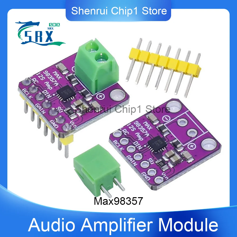 

Max98357 I2S Audio Amplifier Module with Unfiltered D-class Amplification Supports ESP32 Raspberry Pi