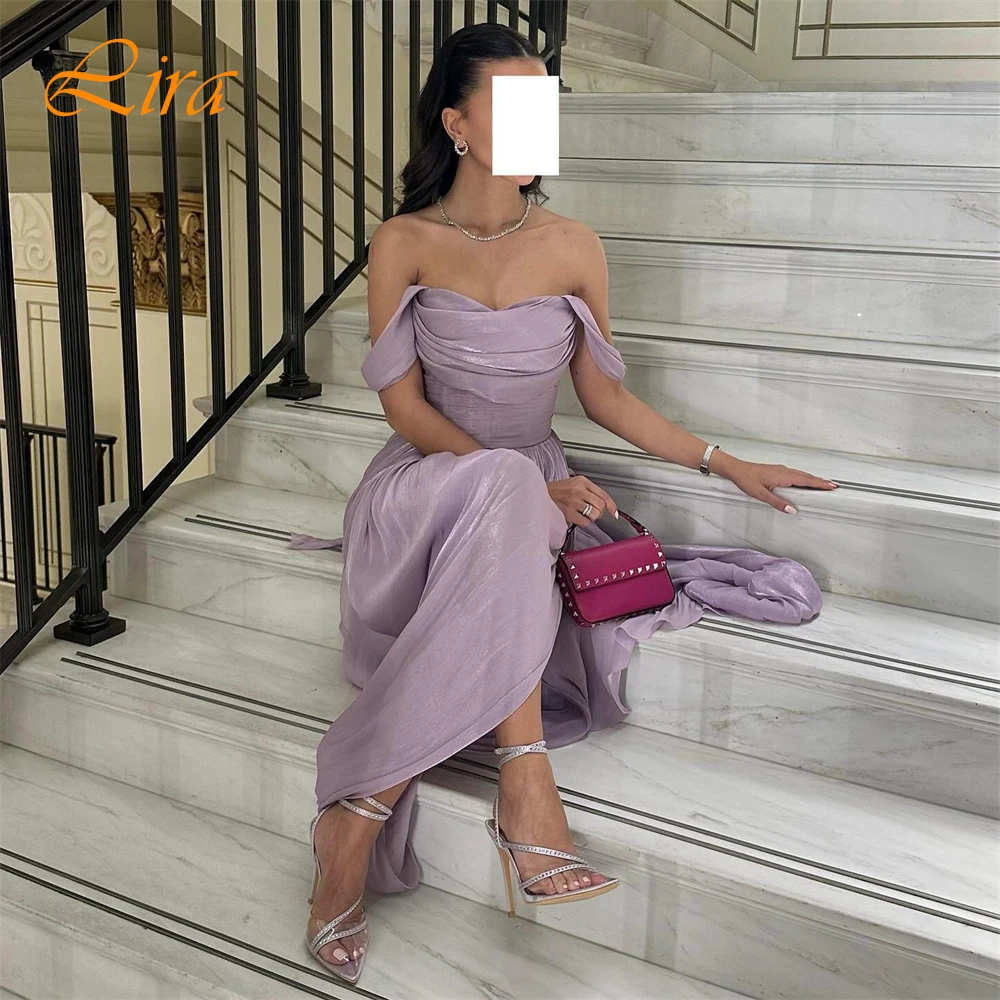 Customized Graceful Strapless Evening Dress Classic Sleeveless Chiffon Prom Dresses Luxury Side Slit Bespoke Occasion Gowns