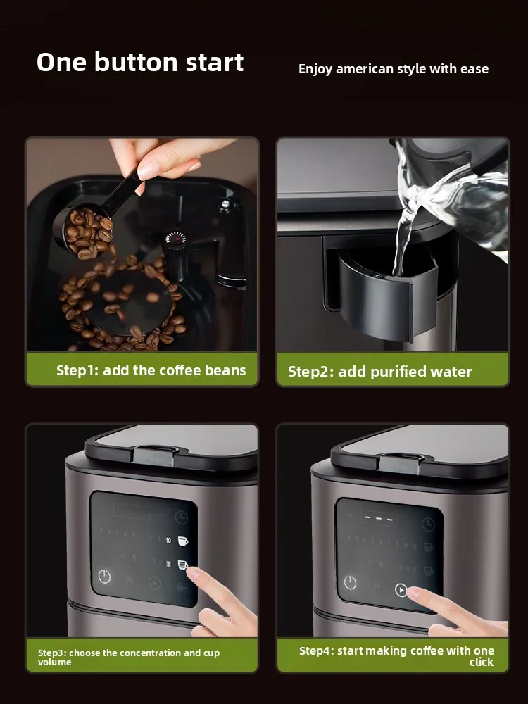 Drip coffee machine Household automatic grinding machine Small freshly ground beans