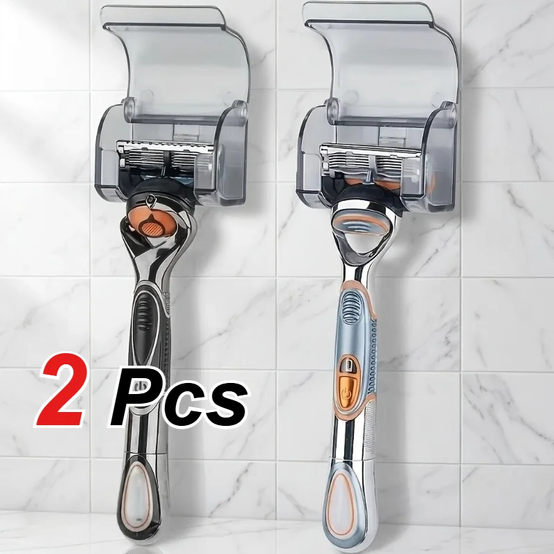 2-PCS Shaver Rack Storage Box, No Punching, Dust-Proof and Drainage Storage Box