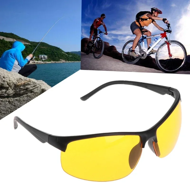 Óculos de visão noturna unisex, pesca, ciclismo, viagem, escalada, óculos de sol ao ar livre, proteção de lente amarela, óculos novos, 2024