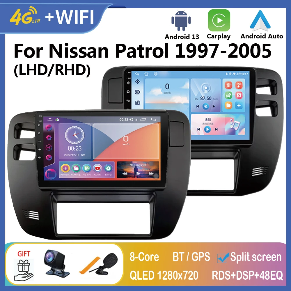 Carplay Android Auto Car Radio For Nissan Patrol 1997-2005 2 Din Multimedia Player Autoradio Head unit Navigation Stereo