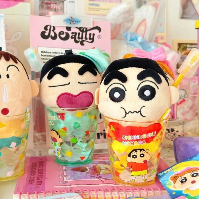 100%オリジナルクレヨンしんちゃん Wayaya セットミステリーブラインドボックスかわいいミニフィギュア人形歯ブラシ & カップかわいいキーホルダーキッズギフト