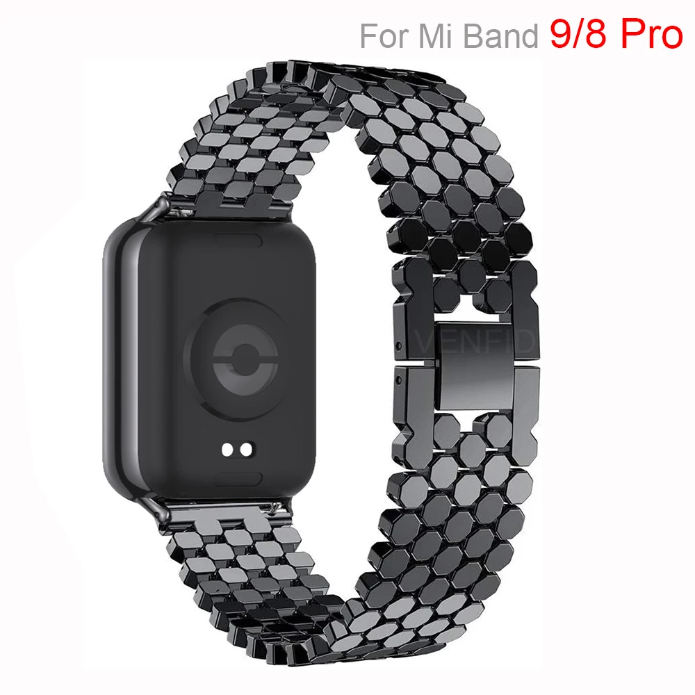 

Новый металлический ремешок для часов для Xiaomi Mi Band 9/8 Pro, ремешок из нержавеющей стали, петля для Redmi Watch 5/4, замена
