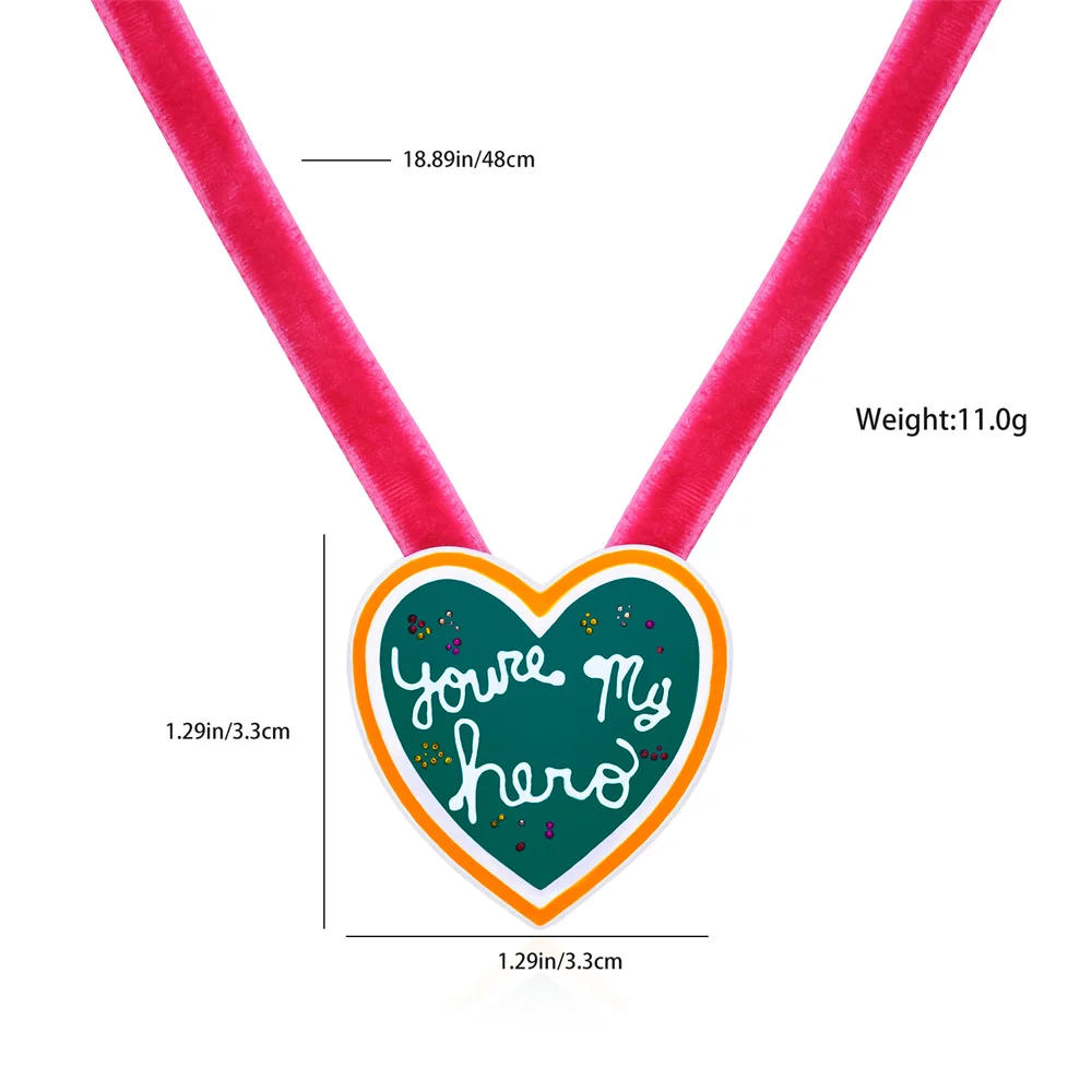 Classic Wreck-It New Ralph Necklace Fashion “you’re My Hero” Metal Enamel Pendant for Cartoon Fans Jewelry Cosplay Accessories