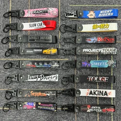 Newest JDM Racing Tag Keychain Pendant Car Motorcycle Clip Key Rings Wrist Durable Key Chain Keyring Holder Auto Accessories