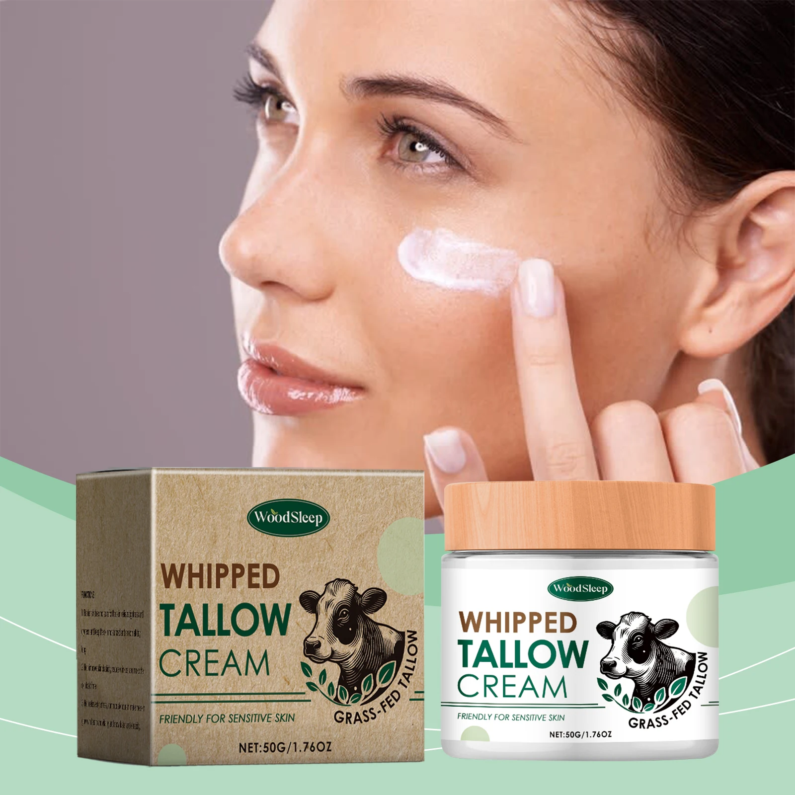 Organic Grass-Fed Beef Tallow Balm Natural Honey Soft Smooth Skin Increase Elasticity Nourishing Whipped Moisturizer Body Lotion