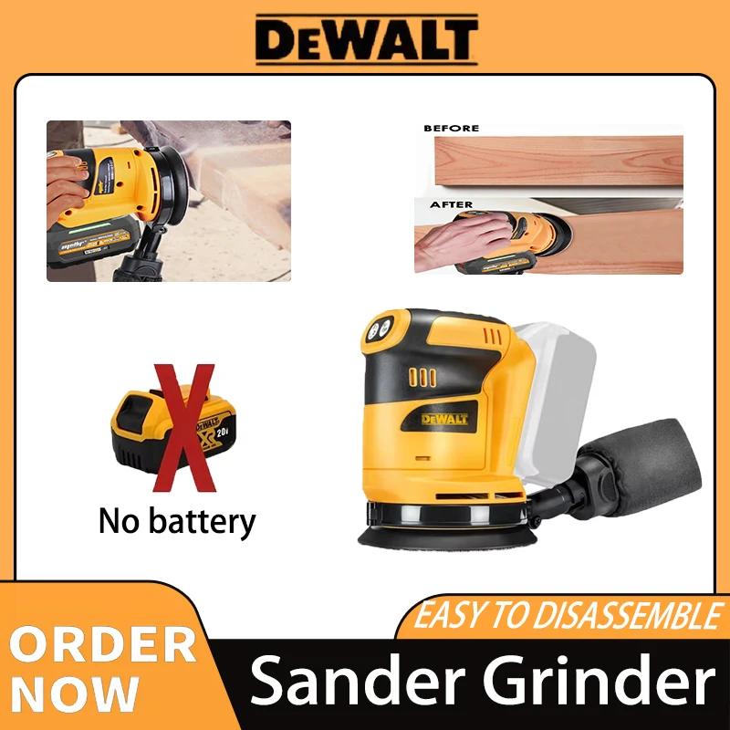Dewalt Brushless Cordless Orbital Sander Grinder Wood Metal Waxing Polishing Grinding Machine for Dewalt 20V Battery