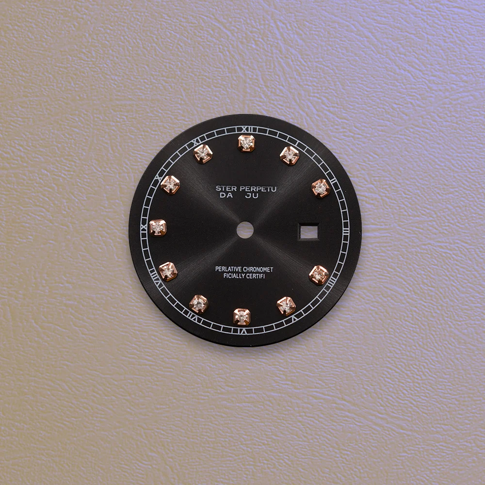  Best sellers 24.5mm S Logo Diamond dial NH05 Dial Coffee colored dial  Fit NH05 Movement Watch Modification Accessories