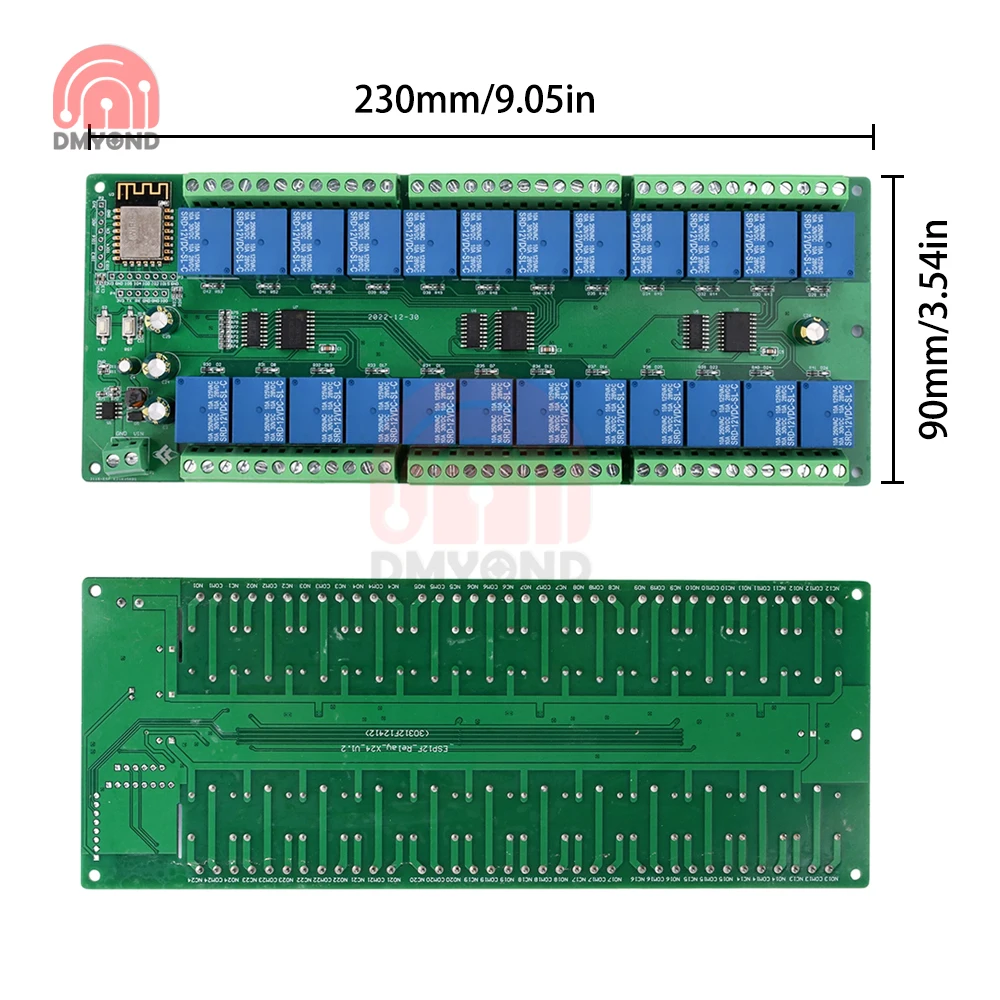 ESP8266 WIFI modulo relè a 24 canali ESP-12F scheda di sviluppo relè alimentatore 5V/12V/24V/10A per controllo Wireless Smart Home