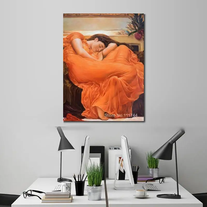 Portrait Art Lord Frederic Leighton  Flaming June Frederic Leighton Paintings for Sale High Quality Hand Painted