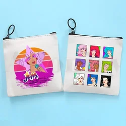 Jem e gli ologrammi Fashion Hipster Rock Hip Hop portamonete portamonete piccola carta portachiavi portamonete pochette con cerniera