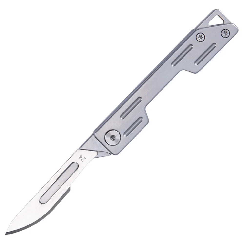 Machinery Stainless Steel EDC Folding Scalpel Medical Folding Knife Outdoor Unpacking Pocket Knife with10pcs Replaceable Blades