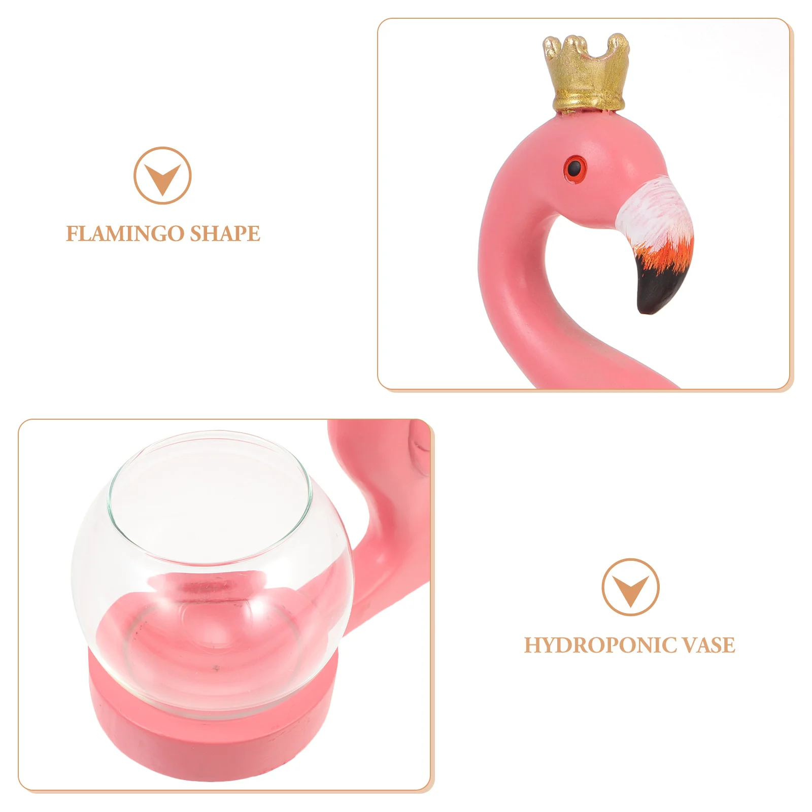

Flamingo Vase Hydroponic Glass Resin Desktop Plant Terrarium Flower Vase Centerpiece Home Decoration Desktop Plant Terrarium