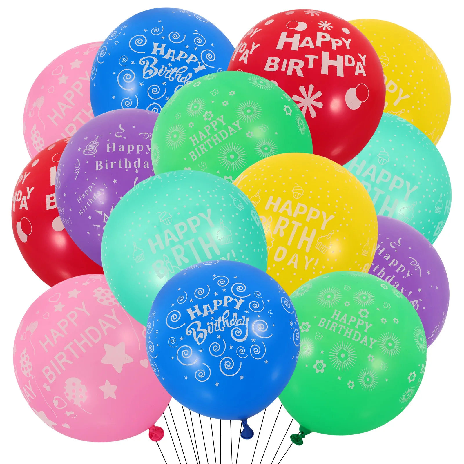 

100Pcs Happy Birthday Balloon Latex Thickened Birthday Party Decoration Photo Prop Colorful Balloon Kit Party Supplies