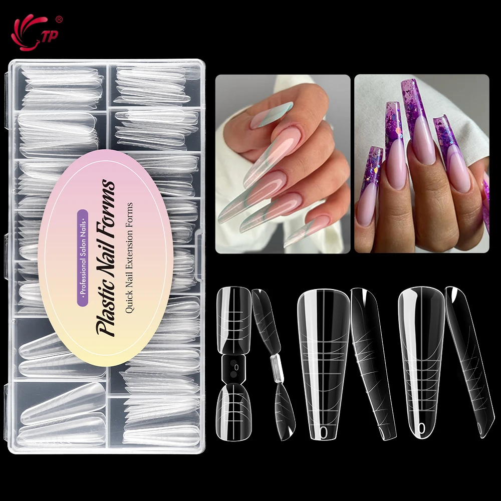 TP Dual Nail Forms 120/140pcs Full Cover Acrylic Quick Building Gel  Molds for Poly Nail Gel Extension Nail Forms False Nail Tip