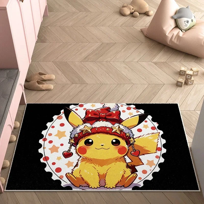 Area Rug, Faux Cashmere, Pikachu 3D Print, Soft Water Absorbent, Bedroom Indoor Non Slip Decor Carpet