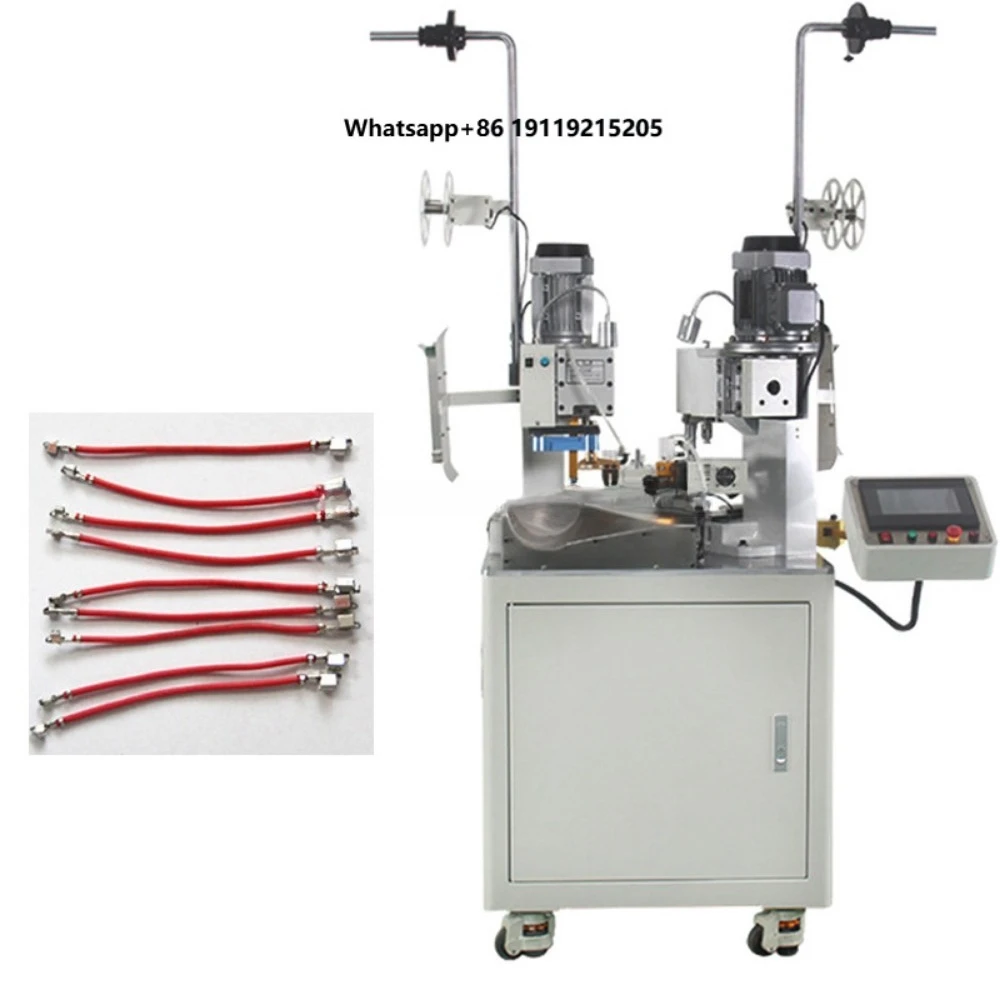 Fully Automatic Both Side Terminal Crimping Machine Double End Wire Cutting Stripping Crimping Machine 2T Terminal Press Machine
