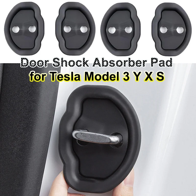 Car Door Shock Absorber For Tesla Model 3 Y X S 2024 Flexible Car Door Lock Protector Silicone Auto Door Lock Latches Cover