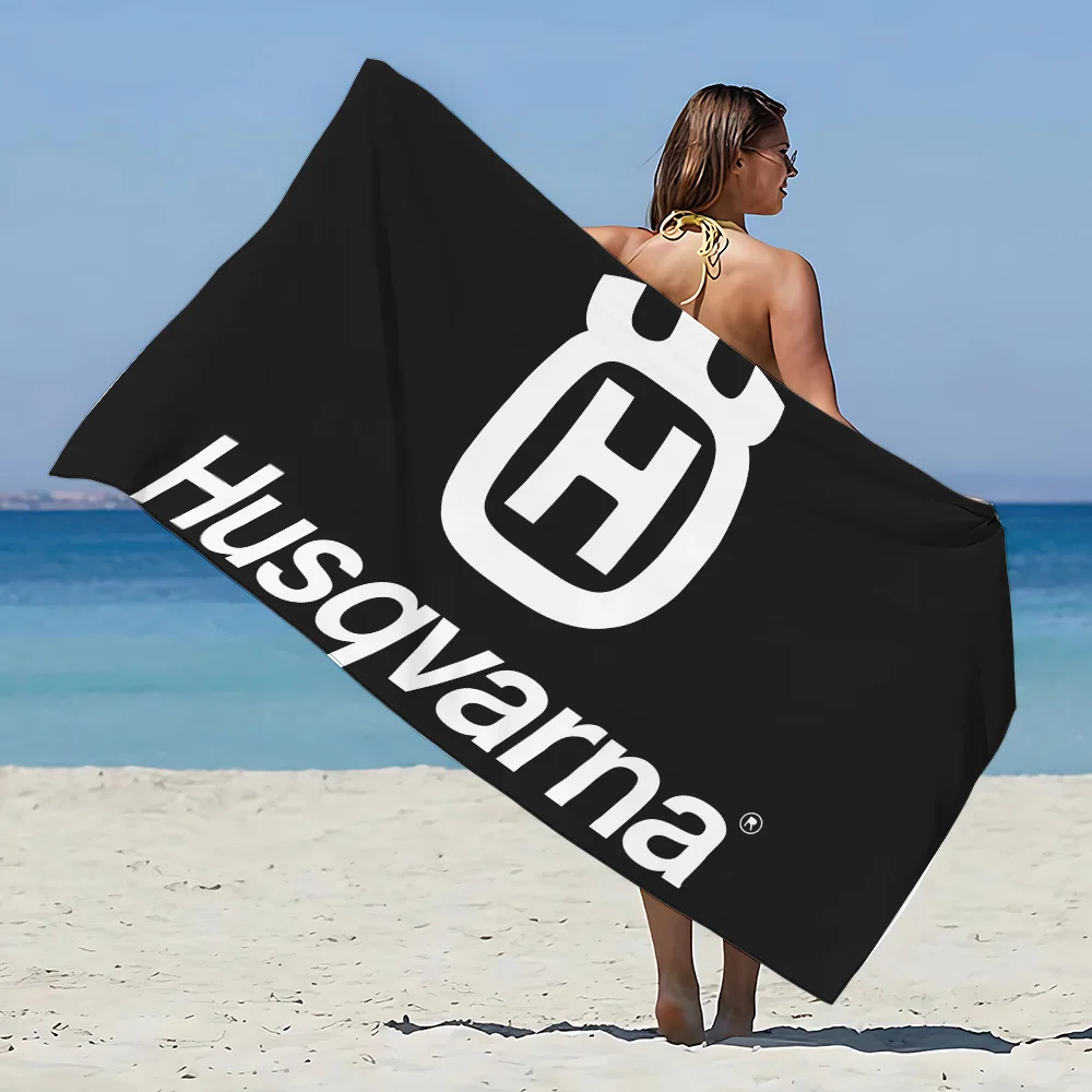 H-Husqvarna Beach Towel Microfiber Sand Free Quick Dry Soft Sandproof Pool Towels Gift for Women Travel Gym Shower Camping