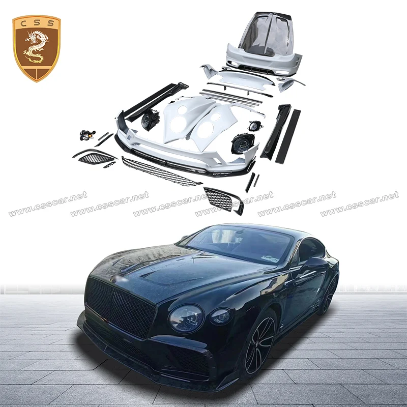 Old To New MSY Style Car Front Rear Bumper Lips Side Mudguard Spolier Wing LED Headlamp Taillight Bodykits For Continental GT