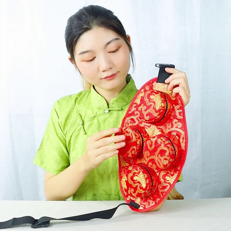 

Traditional Chinese Embroidery Craftsmanship Smokeless Moxibustion Bag Moxa Burner Warm Acupuncture Heating Therapy Massager