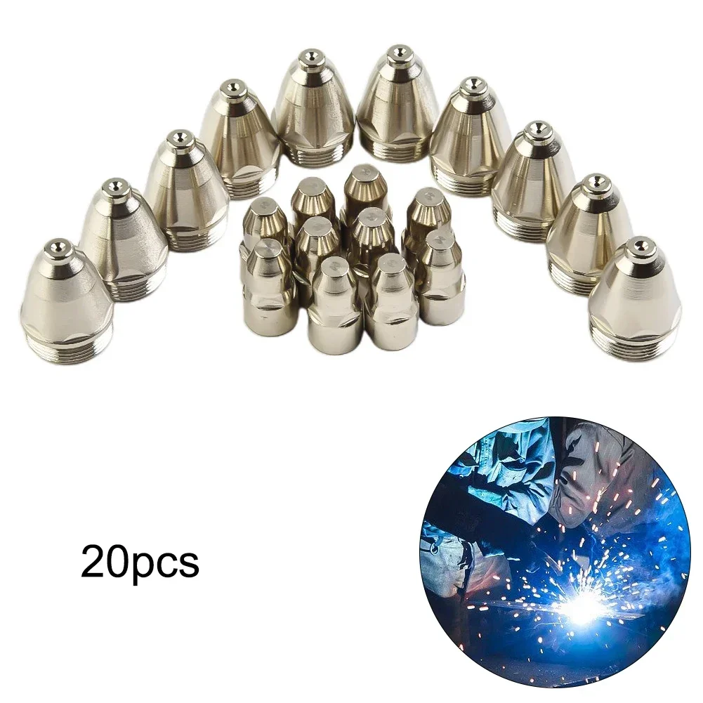 20pcs P80 Plasma Cutting Torch Consumable Set Precision Processed Electrode Nozzle Tip Long Life and Abrasive Resistance