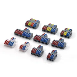 10PCS Wire Connector 222 SPL-62 SPL-42 Mini Fast Universal Wiring Electrical Cable Connector LED Lamp Push In Terminal Block