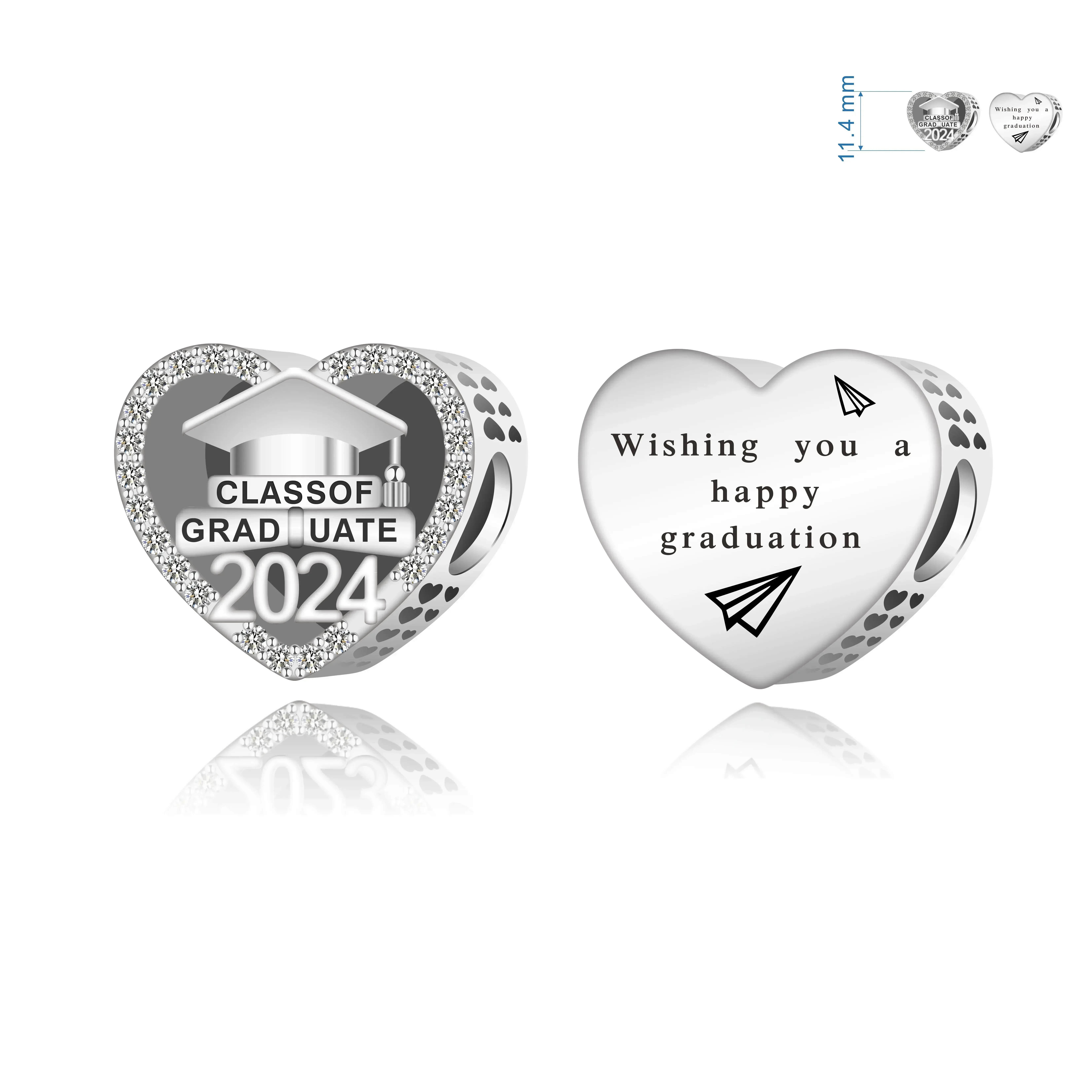 Fit Original Pan Charm Bracelet 925 Silver 2025 Class of Graduate Wish You A Happy Graduation Bead For Making Berloque New