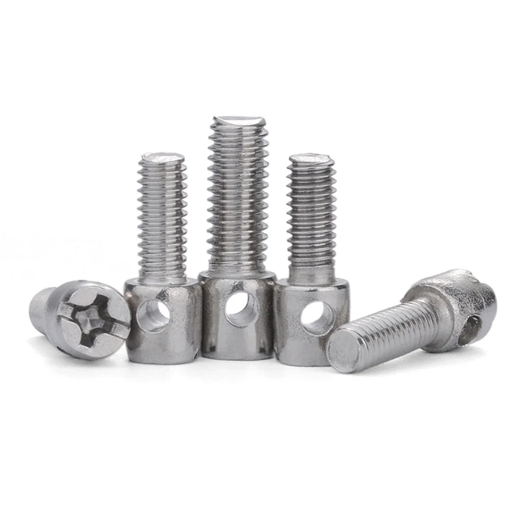 10/20 Pcs M4 M5 M6 Electric Meter Screws Lead Seal Screw Phillips With Hole Bolt Machine Bolts 304 Stainless Steel Thread Nails