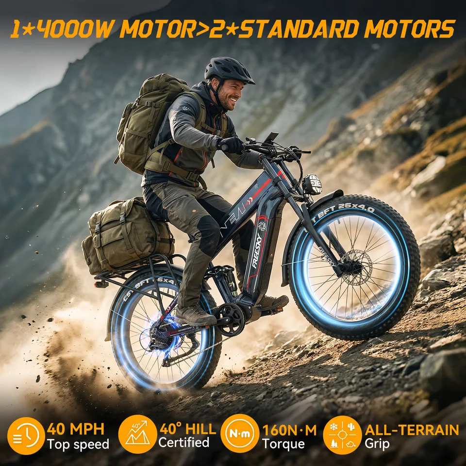 40MPH+ 4000W Electric Bike Dual Battery 160 miles Long Range 48V 41Ah for Adults image 5