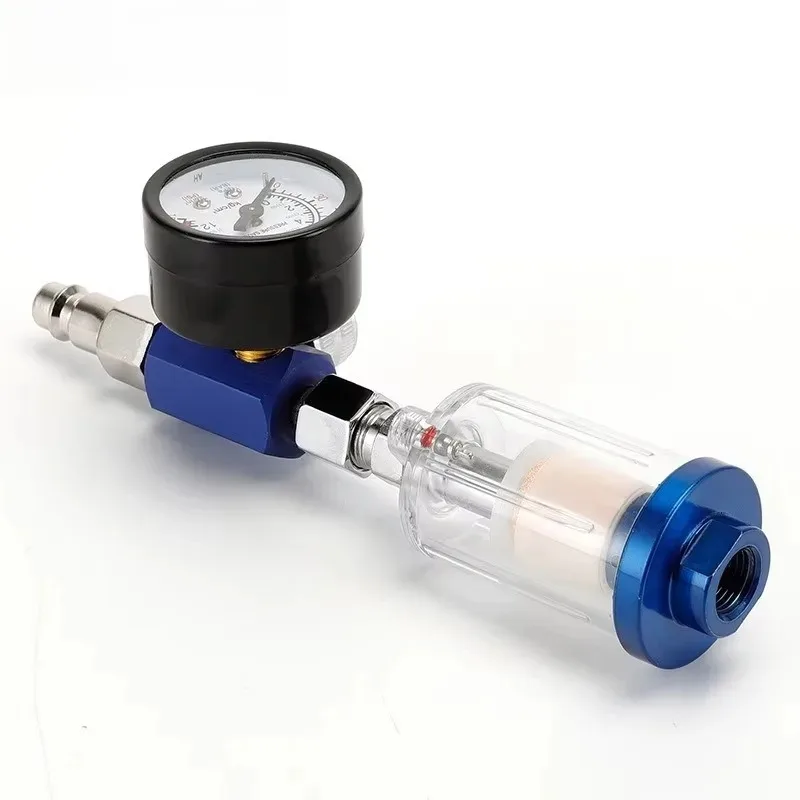 

1 шт. для регулятора давления воздуха, спрей, пневматический пистолет, линейный масляный фильтр-уловитель, сепаратор, автозапчасти, регулятор воздуха, манометр