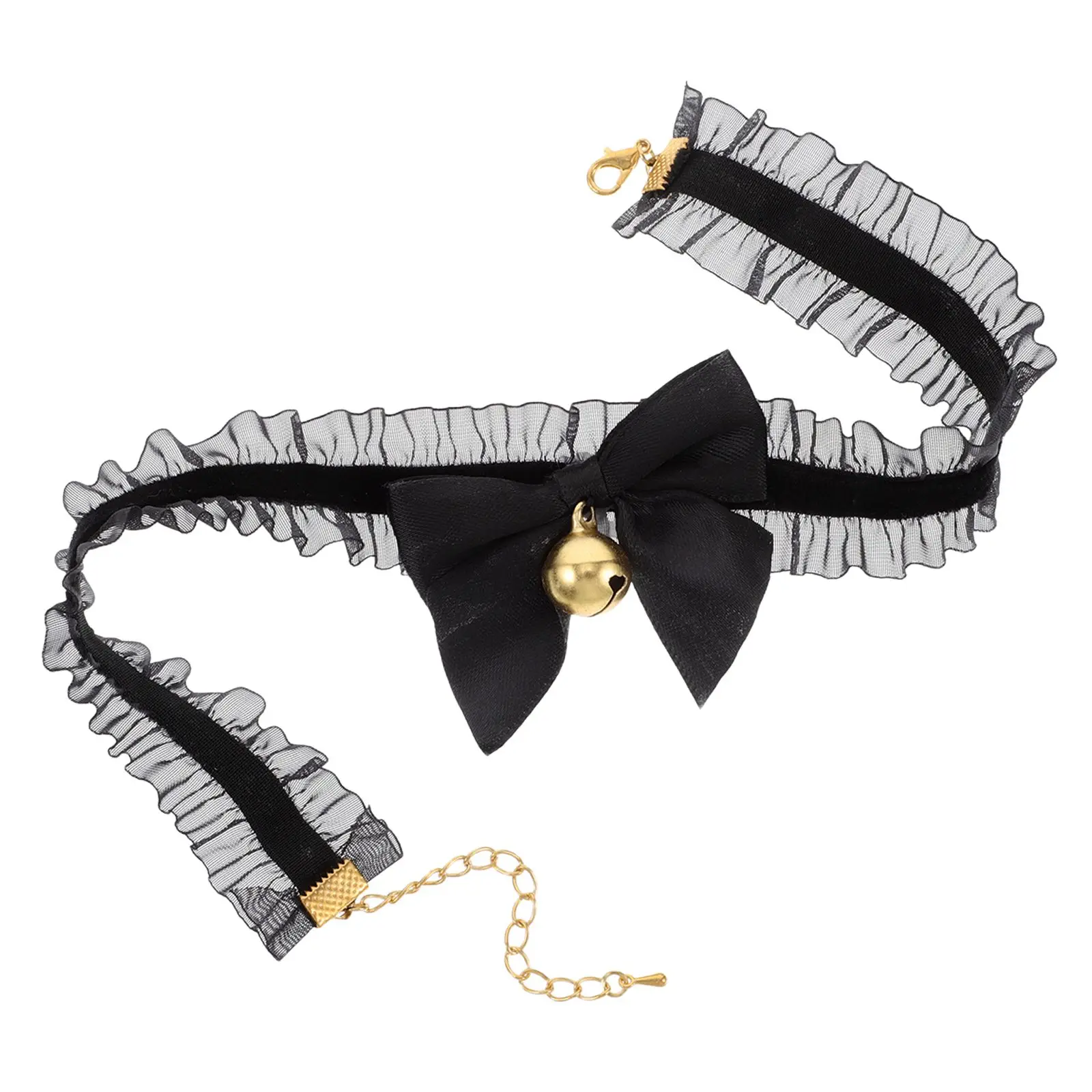 

Bow Bell Collar Cow Necklace Choke for Women Cloth Choker Necklaces Woman