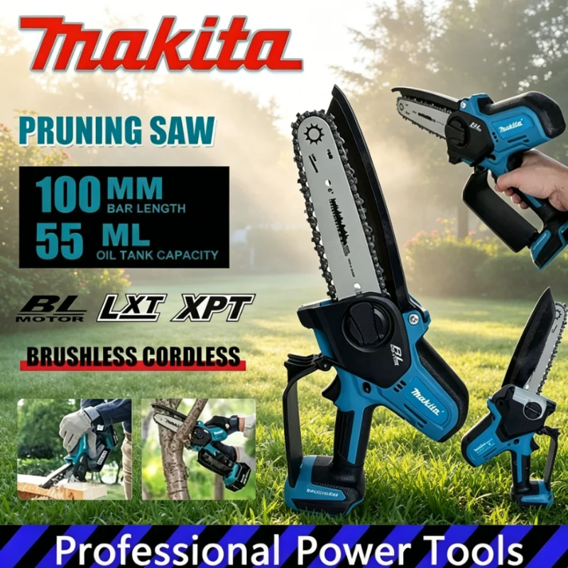 

Makita 6 INCH Cordless Electric Saw Chain Saw Handheld Portable Wood Logging Chainsaw Garden Pruning Wood Power Tool