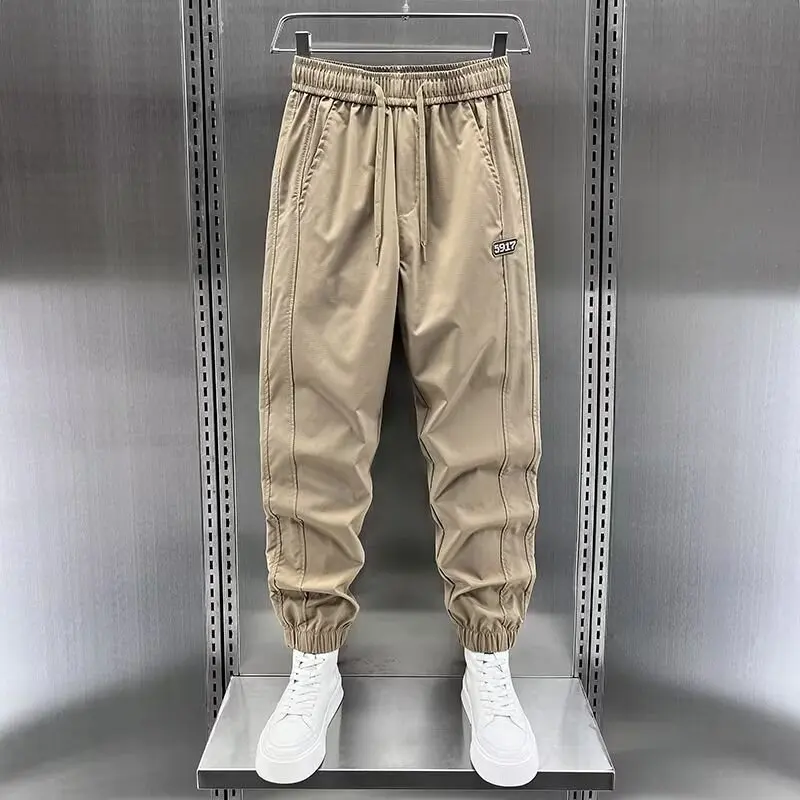 Autumn Fashion Outdoor Functional Workwear Casual Pants For Men New Simple Solid Color Loose Fitting Leg Binding Handsome Pants