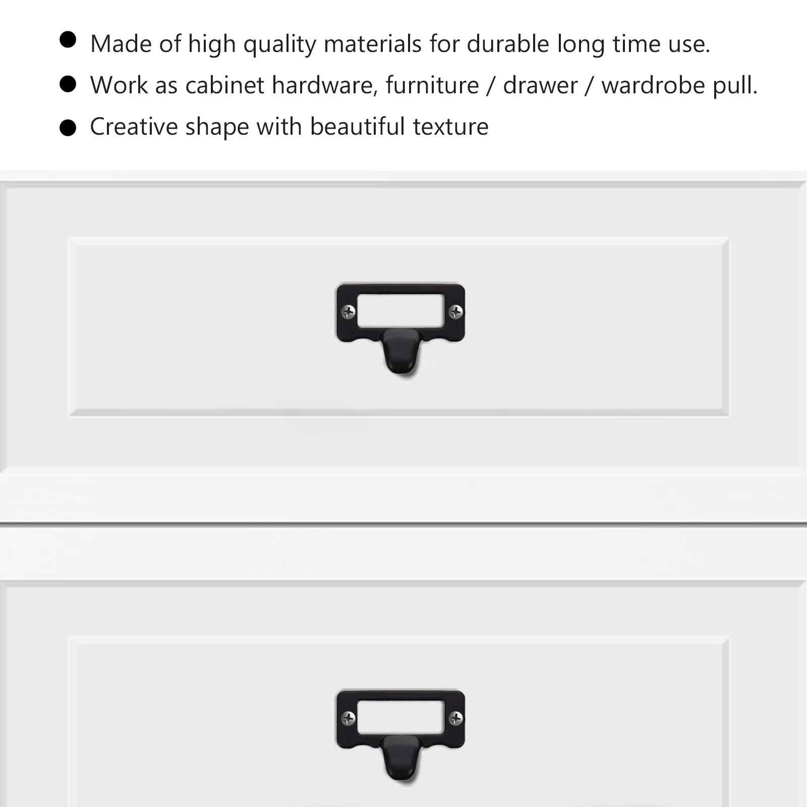 

10Pcs Label Pull Handles Retro Style Cabinet Door Pull Durable Zinc Alloy for Office Drawer Furniture Tag Frame Handle