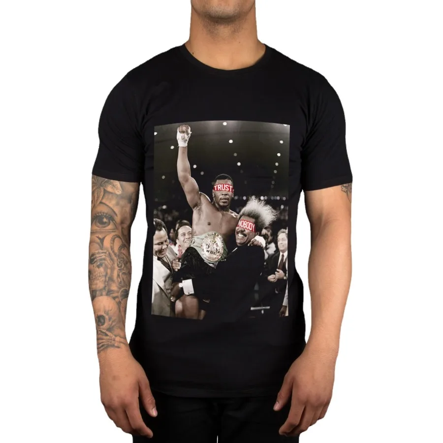 Camiseta de Iron Mike Tyson para hombre, camisa de manga corta con cuello redondo de algodón, Don King Trust Nobody, nueva talla S-3XL