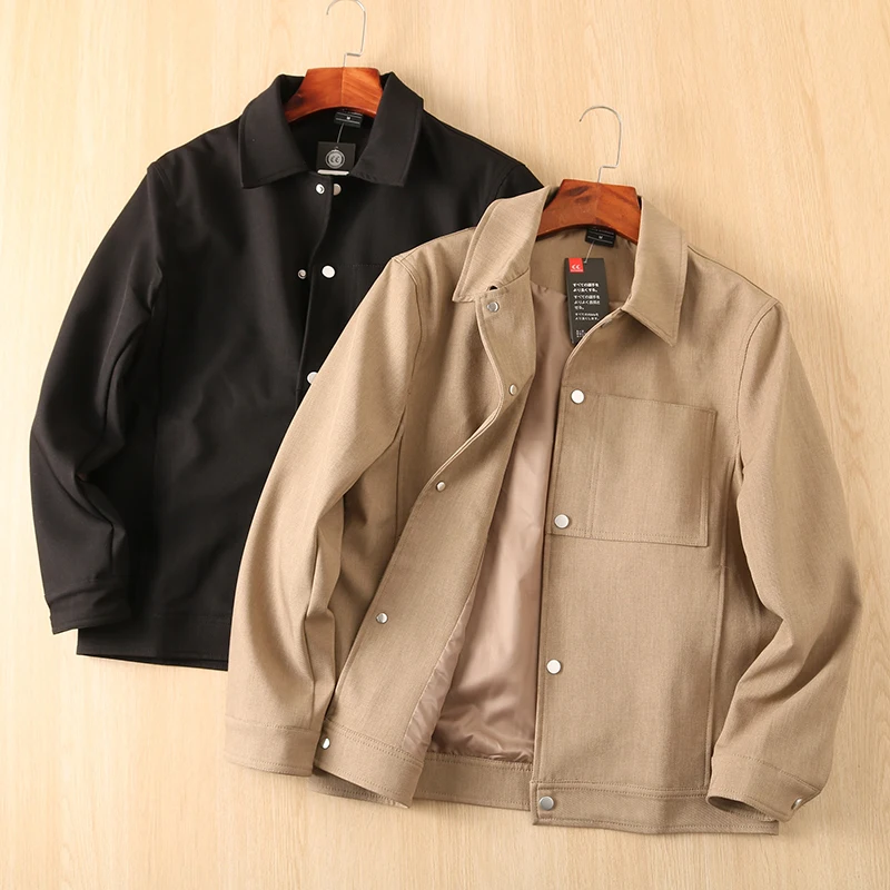 

Advanced Plaid Men's Casual Jaet Spring Lightweight Workwear irt Collar Trendy Outerwear Stand Fit Long Sve