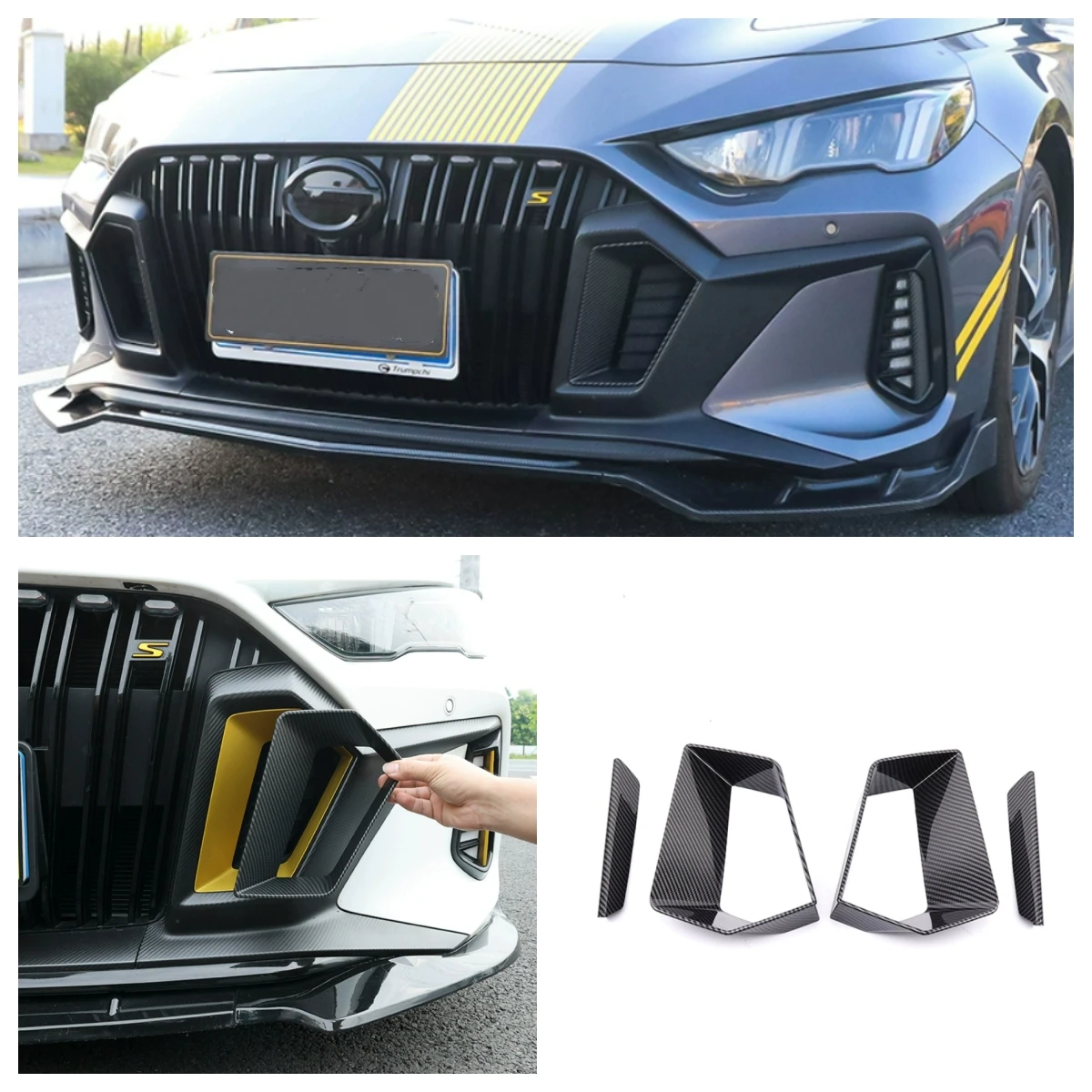 For Trumpchi GAC Empow 2022 2023 Exterior Accessories Front Fog Lights Lamps Eyelid Eyebrow Decoration Cover Trim  4PCS