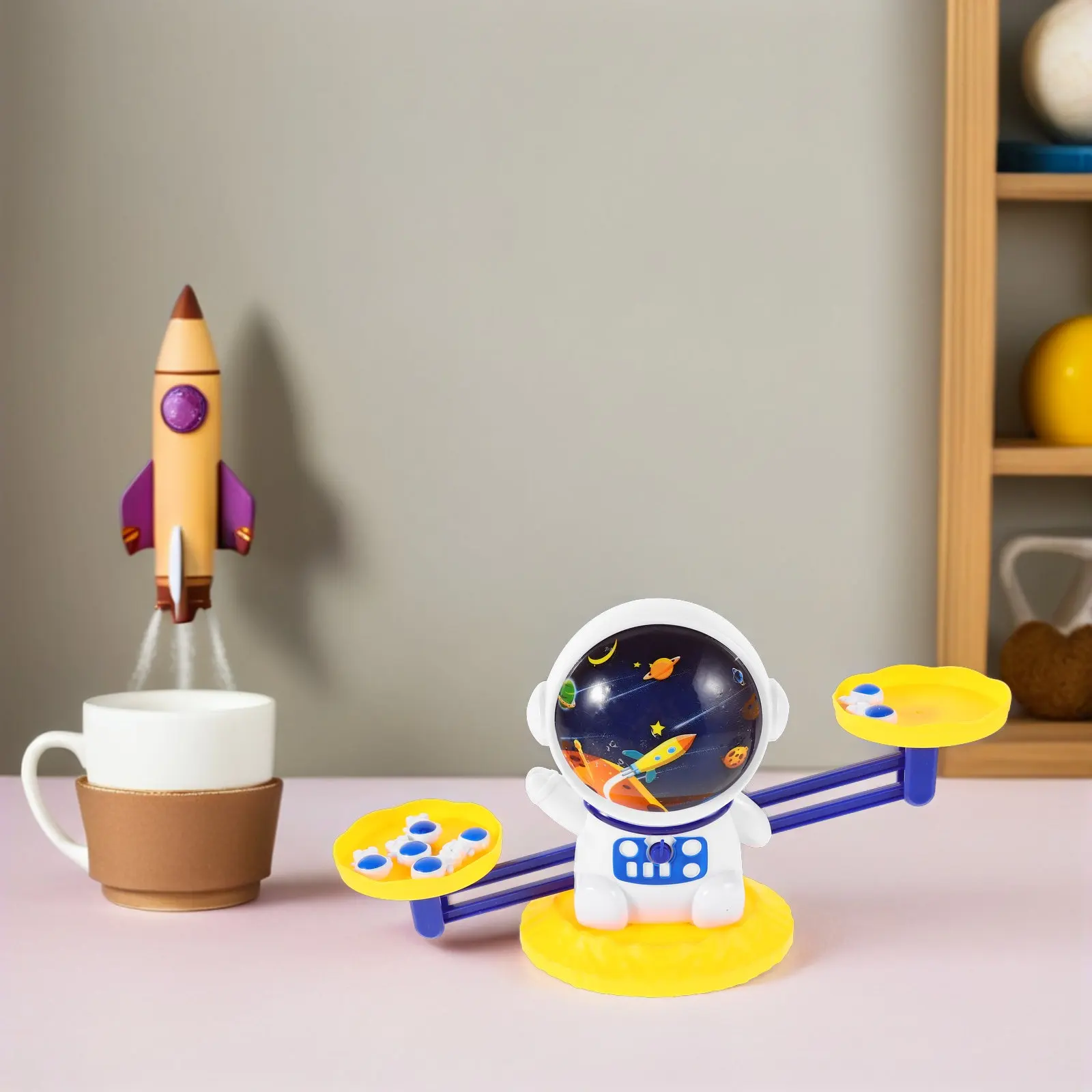 

1Set Astronaut Balance Scale Kids Educational Stem Math Learning Game Preschool Counting Home Kindergarten Kids Scale Balance