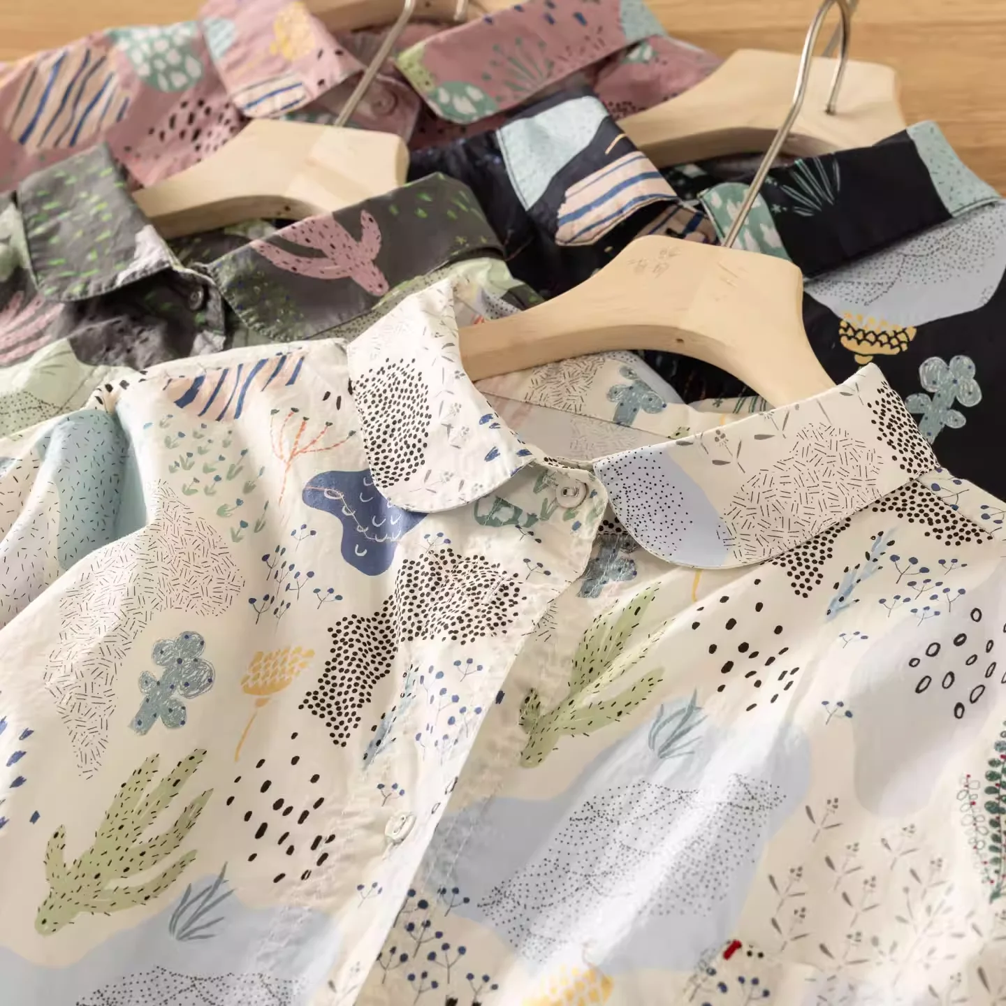 

2026 Harajuku модные рубашки с принтом тропических листьев и кактуса, блузки из 100% хлопка для женщин, гавайская рубашка с длинными рукавами