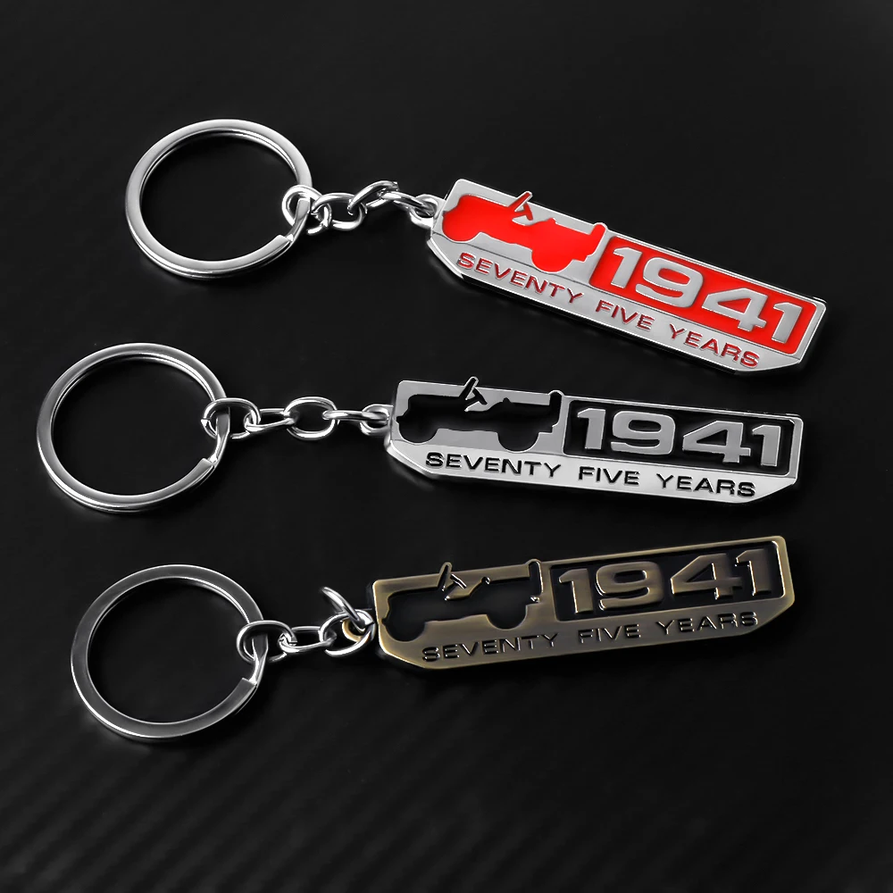 1 llavero de Metal 3D para coche 1941 setenta y cinco años insignia llavero accesorios para Jeep Renegade Patriot Wrangler brújula gladiador