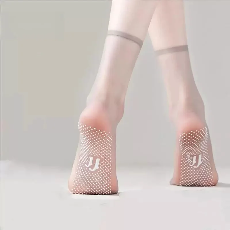 

Ultra-Thin Crystal Silk Women's Socks Summer Invisible Anti-Catch Smooth Silicone Anti-Slip Wear-Resistant Short Socks