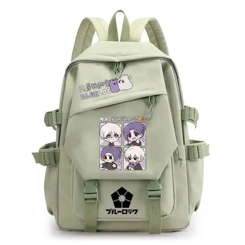 Juego de Anime negro verde rosa blanco azul cerradura estudiantes adolescentes Mochilas escolares Mochilas de gran capacidad para